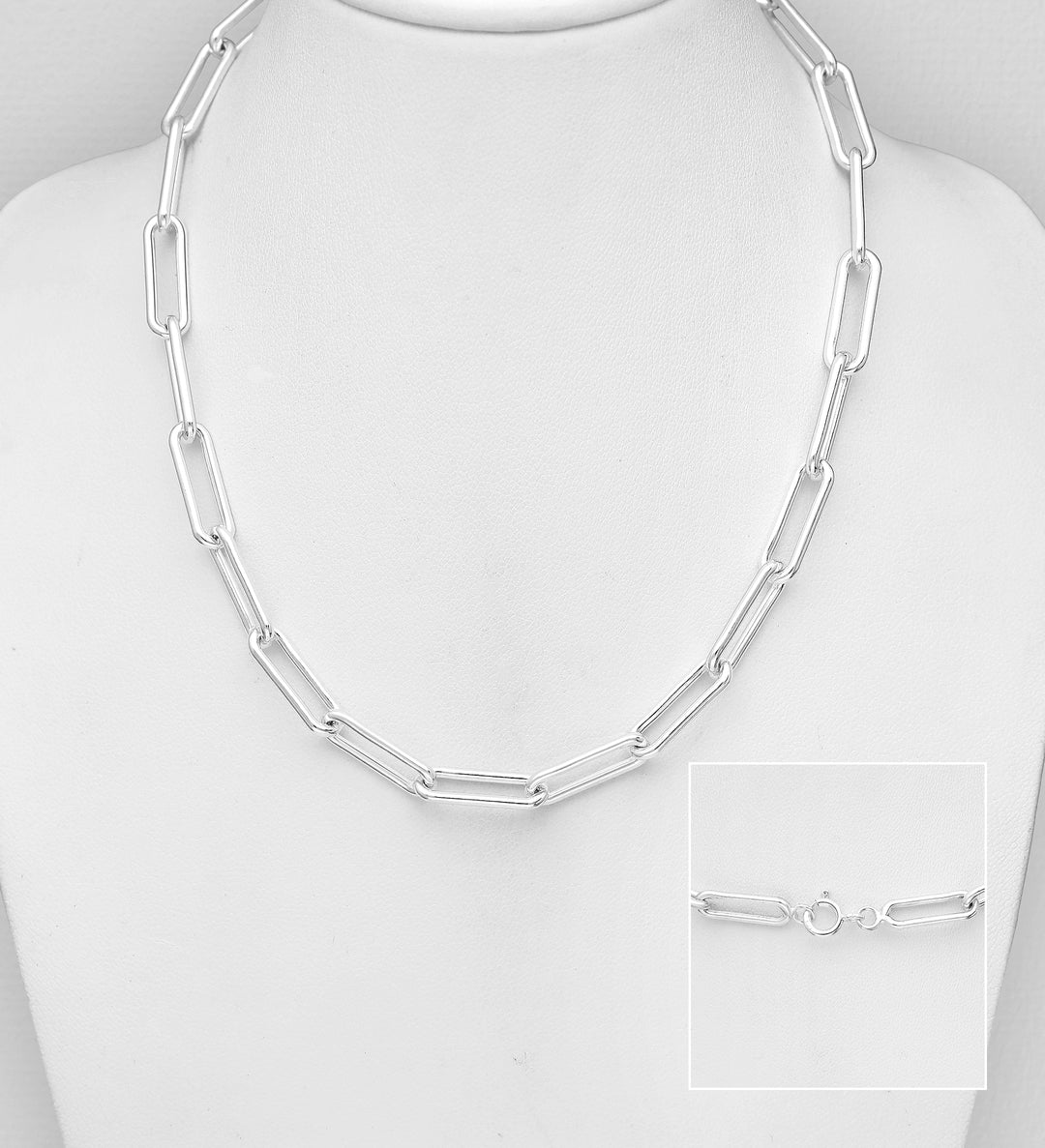 925 Sterling Silver Links Necklace, 2.8 mm