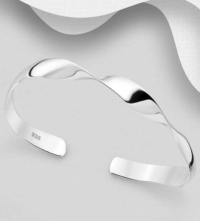925 Sterling Silver Twisted Cuff