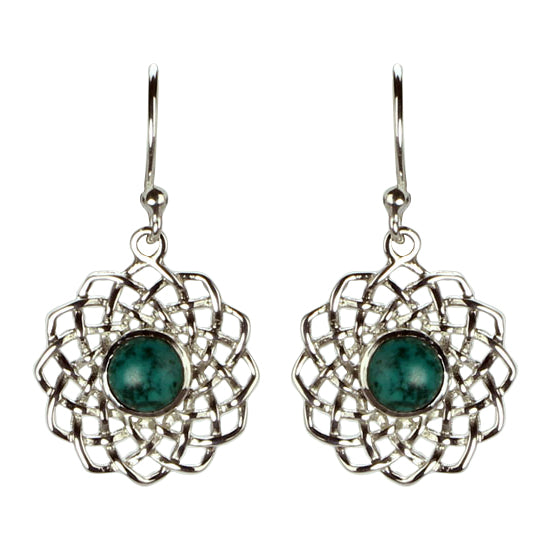 turquoise Mandala Earrings