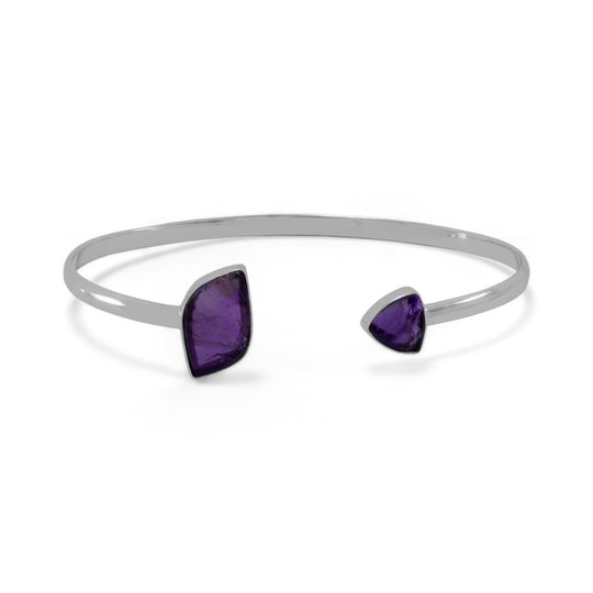 Sterling Silver Amethyst Cuff Bracelet