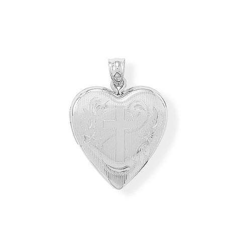 Heart Memory Keeper Locket with Cross