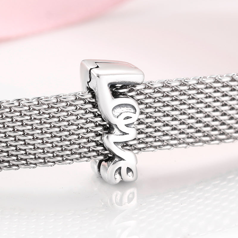 Sterling Silver Mesh Charm Bracelet