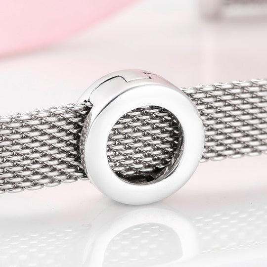 Sterling Silver Mesh Charm Bracelet