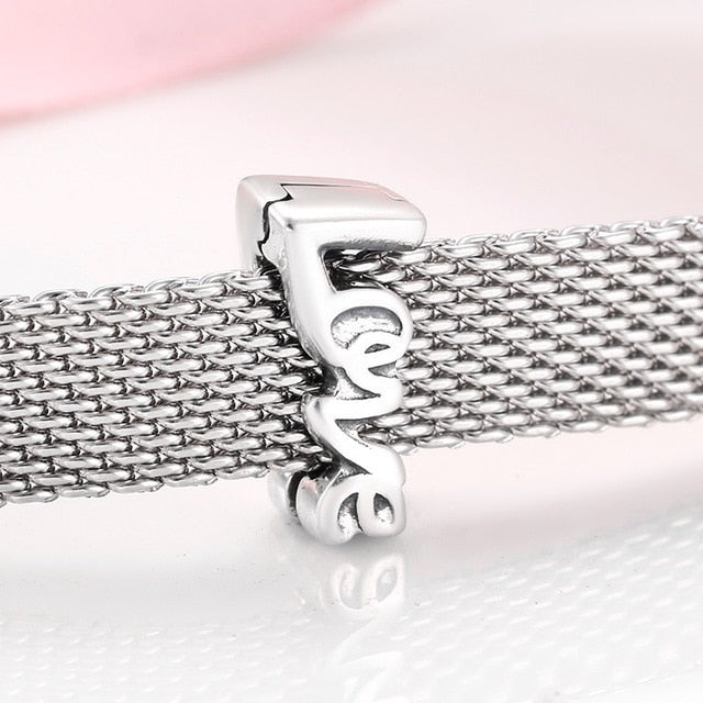 Sterling Silver Mesh Charm Bracelet