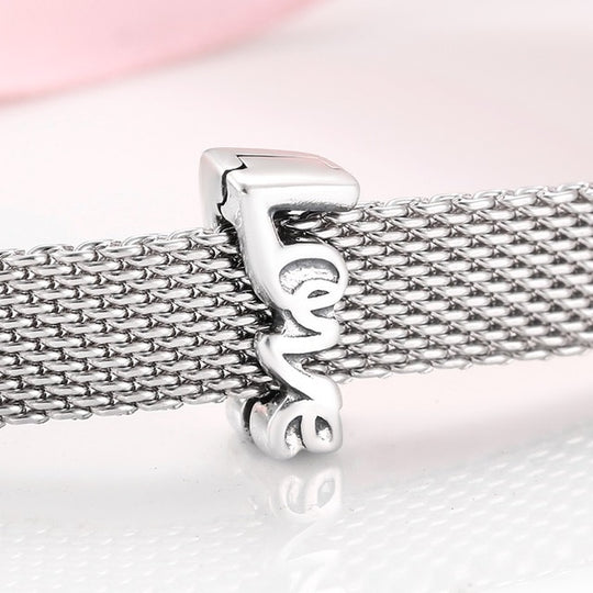 Sterling Silver Mesh Charm Bracelet