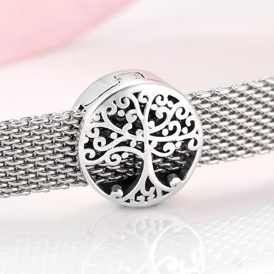 Sterling Silver Mesh Charm Bracelet