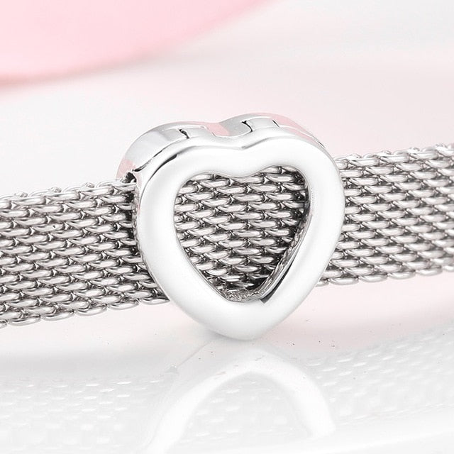 Sterling Silver Mesh Charm Bracelet