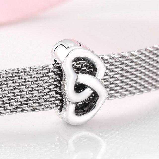 Sterling Silver Mesh Charm Bracelet